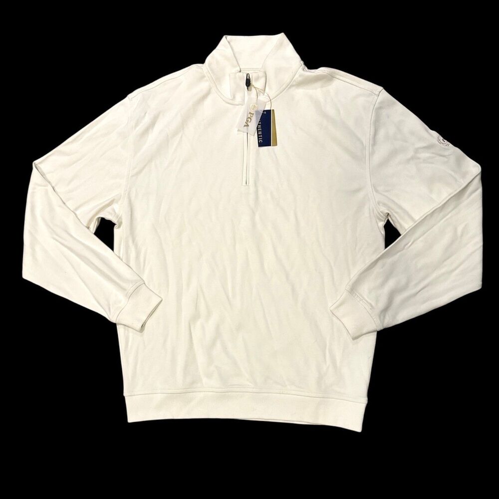 PGA Golf Pullover Quarter Zip Sweater Mens Medium Long Sleeve Classic